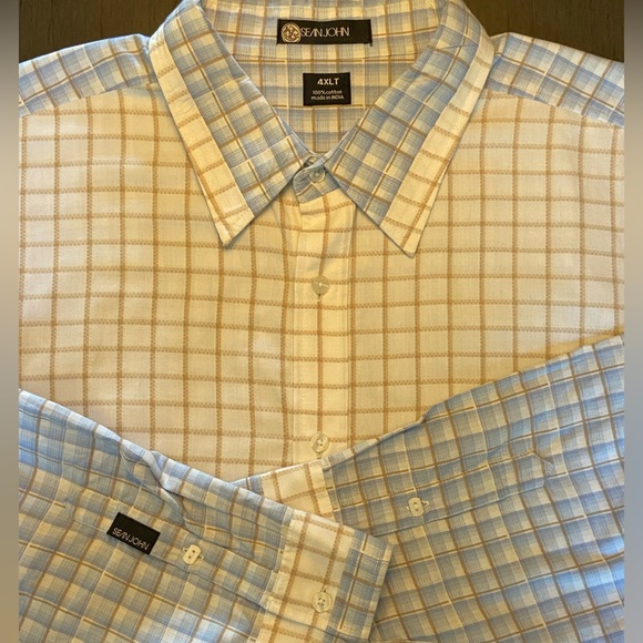 Vintage Sean John men’s long sleeve plaid shirt, 4XL 100% cotton - Picture 3 of 7